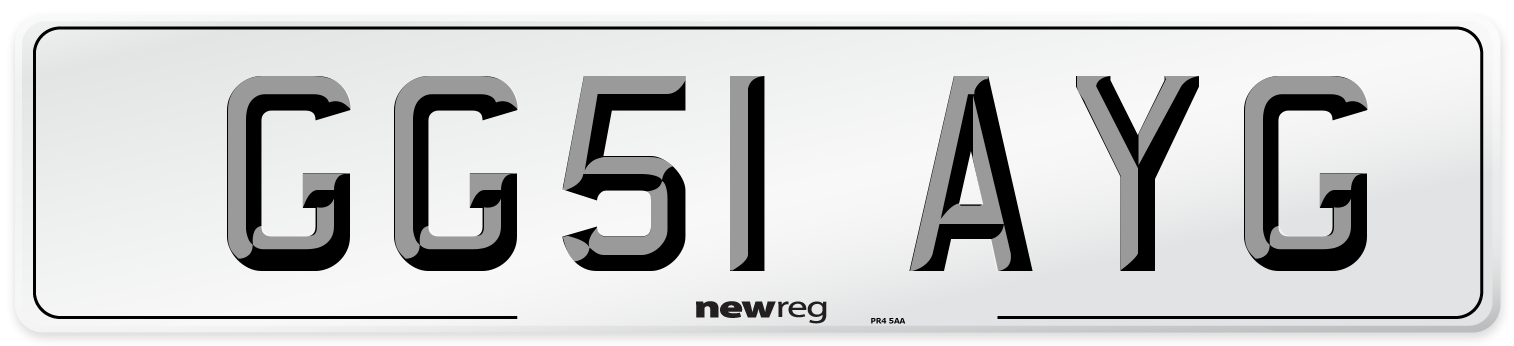 GG51 AYG Number Plate from New Reg